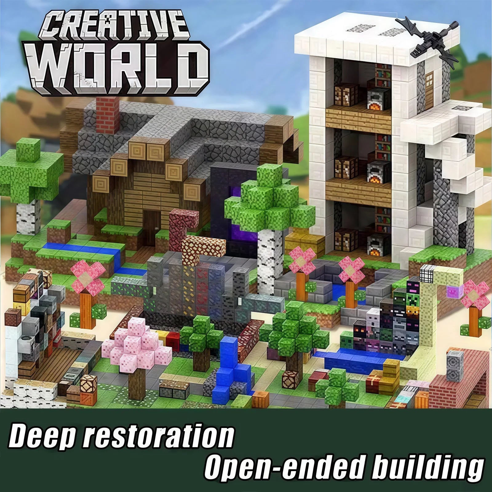 Magnetic Blocks-Build Mine Magnet World Set